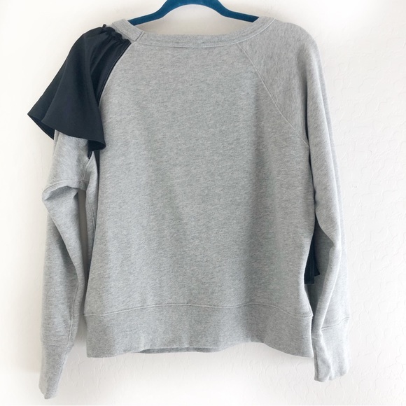 J Crew Asymmetrical Ruffle Sweatshirt size Medium - Picture 7 of 9